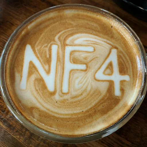 Latte art spelling NF4, generated by the NF4 MLX route